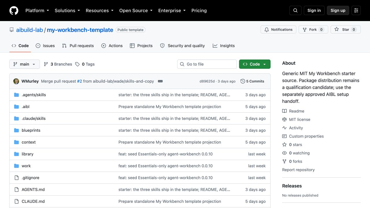 Real GitHub repository page with files, history and collaboration tabs